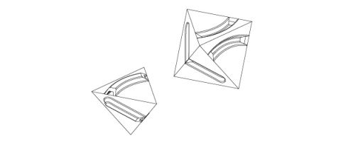 Male notch: Tetrahedron - Female notch: Octahedron